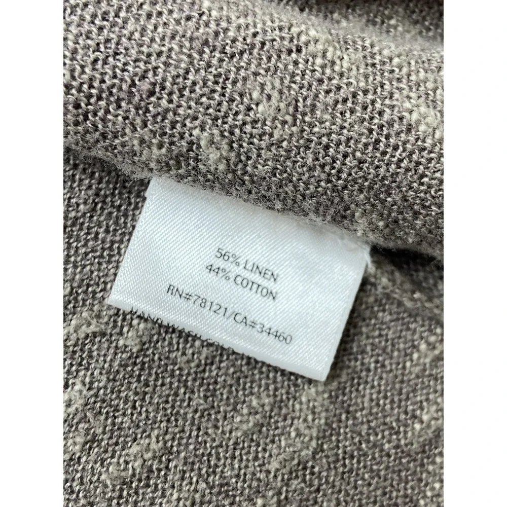 Eileen Fisher Cardigan Sweater Womens S Beige Linen Cotton Open Front Drape Knit